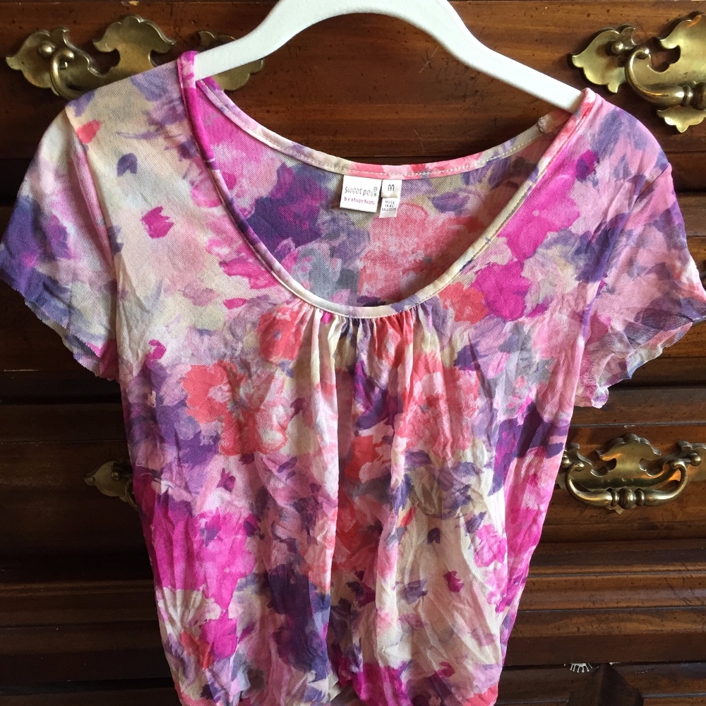 Bright Pink Floral Blouse
